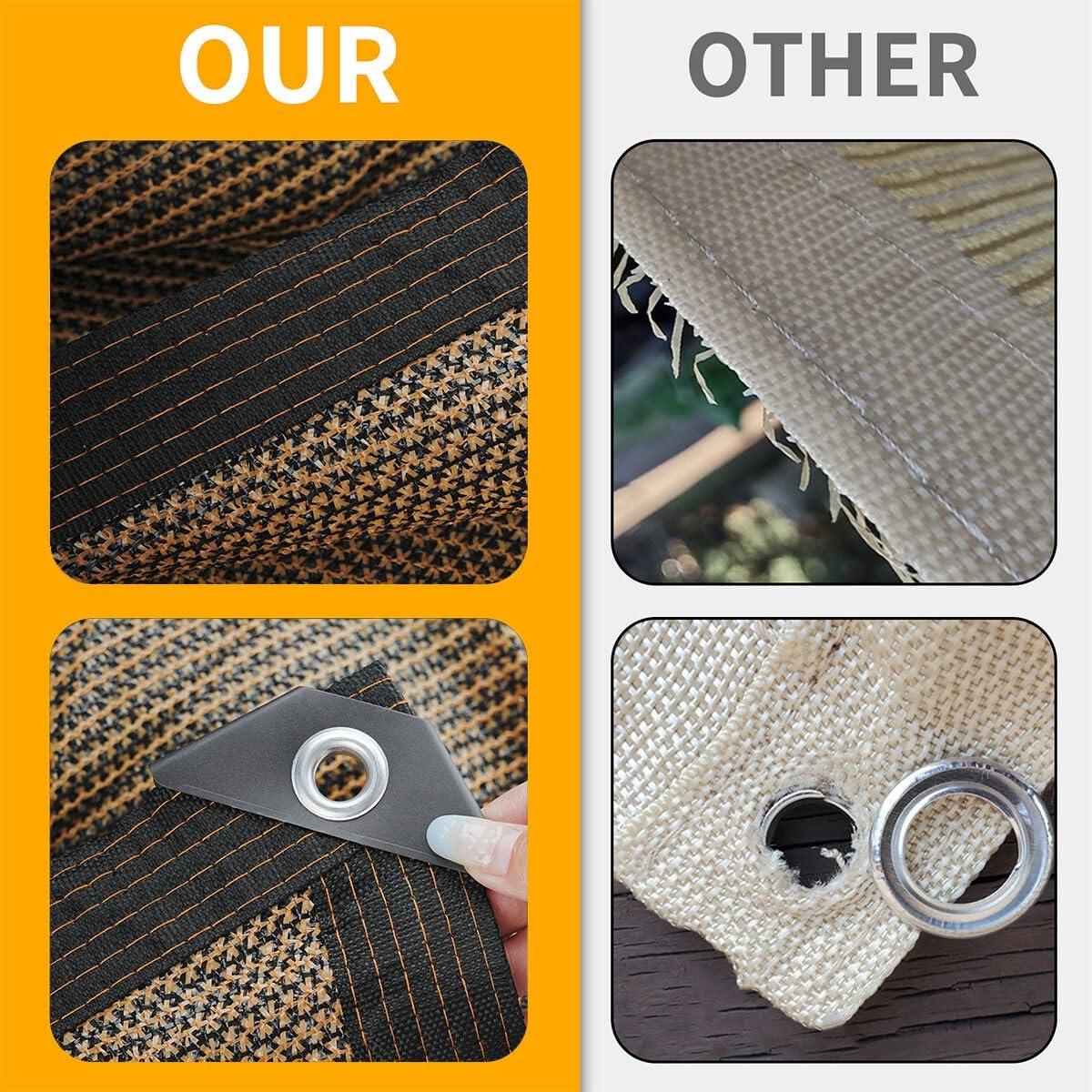 Shade Cloth for Garden 10 * 10FT, 70% Sunblock Mesh Tarp & Outdoor Sun Shade with Grommets, Sun Shade Outdoor Cover, Plant Covers Freeze Protection for Greenhouse, Kennel, Lawn, Patio Black