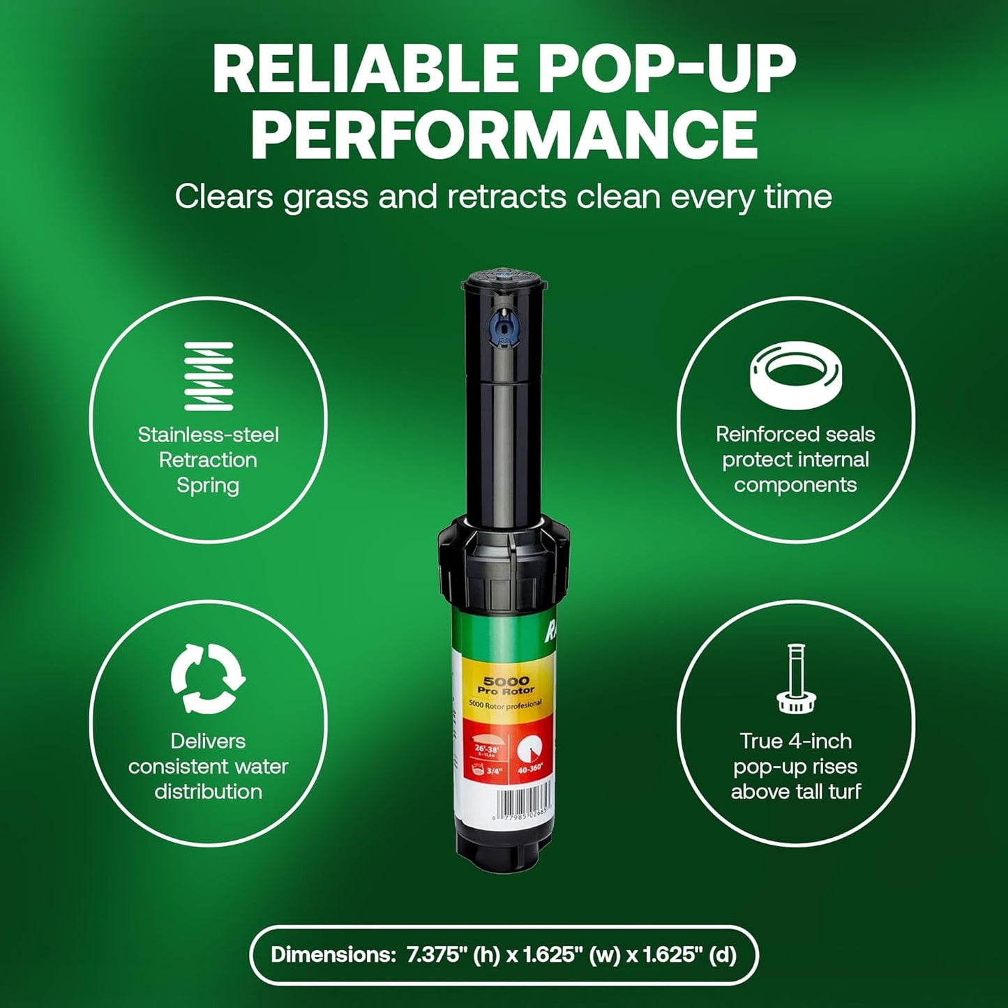 5000 Heavy Duty Simple Adjust Gear Driven Rotor Sprinkler Head