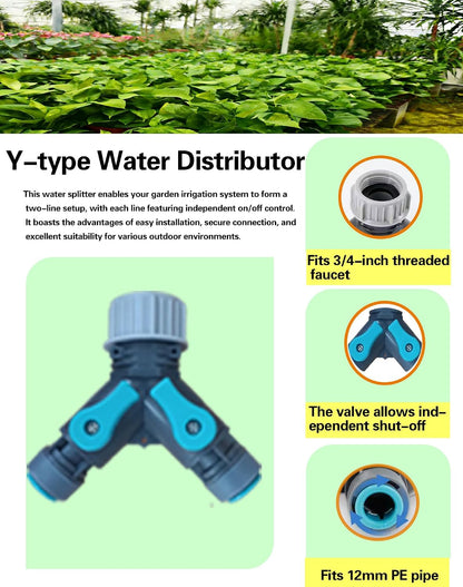 Drip Irrigation Fitting Kit – This Set with Y-Splitter Connector, Quick Connector, Elbows, Tees, Stoppers,Connector,Easy Installation for Watering Systems (Premium Drip Irrigation Fitting Kit)