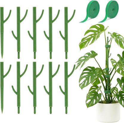 Heavy-Duty Monstera Plant Support Stakes - 10-Piece Stackable Sticks