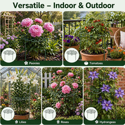 2026 Metal Plant Support Ring for Garden,Decorative Peony Support,Grow Through Rings, Heavy-Duty Flower Support Frame for Upright Growth Lawn Patio Garden (S)