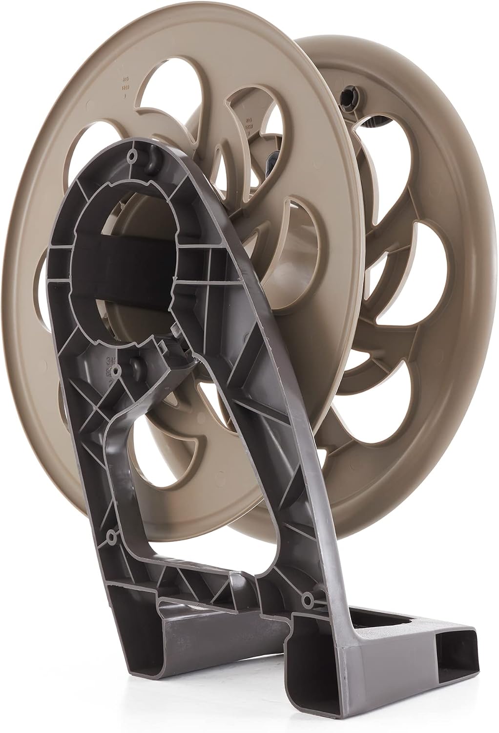 2 Pack CPLSTA125B 125' Wall-Mounted Side Tracker Garden Hose Reel for 5/8" Hose with Guide for Patio or Garden, Dark Taupe