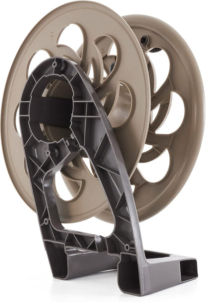2 Pack CPLSTA125B 125' Wall-Mounted Side Tracker Garden Hose Reel for 5/8" Hose with Guide for Patio or Garden, Dark Taupe