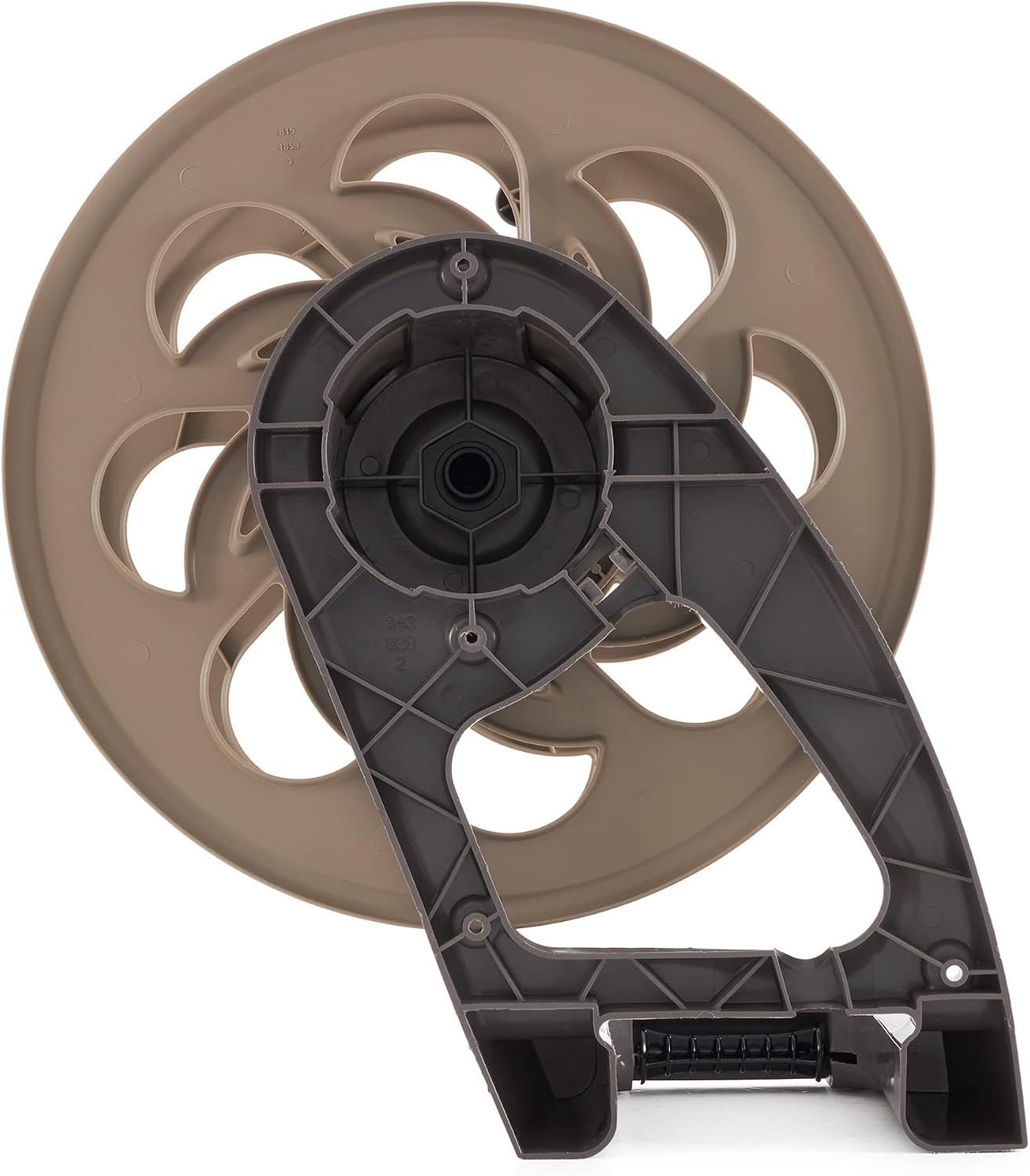 2 Pack CPLSTA125B 125' Wall-Mounted Side Tracker Garden Hose Reel for 5/8" Hose with Guide for Patio or Garden, Dark Taupe