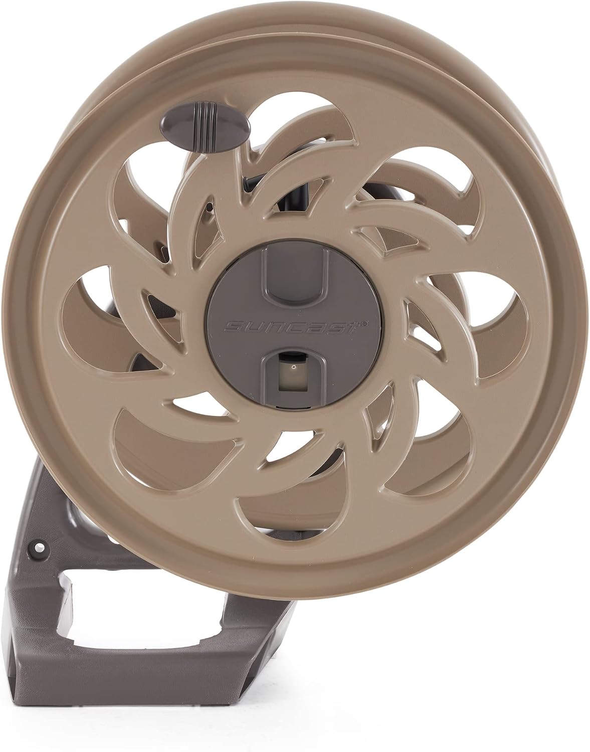 2 Pack CPLSTA125B 125' Wall-Mounted Side Tracker Garden Hose Reel for 5/8" Hose with Guide for Patio or Garden, Dark Taupe