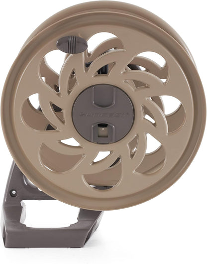 2 Pack CPLSTA125B 125' Wall-Mounted Side Tracker Garden Hose Reel for 5/8" Hose with Guide for Patio or Garden, Dark Taupe