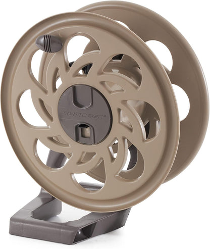 2 Pack CPLSTA125B 125' Wall-Mounted Side Tracker Garden Hose Reel for 5/8" Hose with Guide for Patio or Garden, Dark Taupe