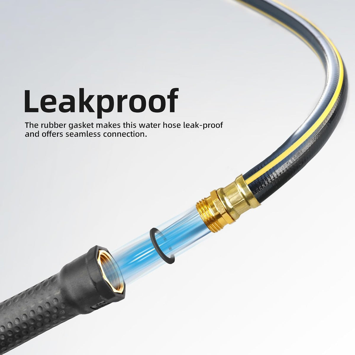 Solution4Patio Short Leader Green Garden Hose 3/4 in. x 12 ft. -Kink Free, Leakproof, Brass Aluminum Male/Female Fittings -Heavy Duty Durable Flexible Lightweight Water Pipe for Household & Commercial