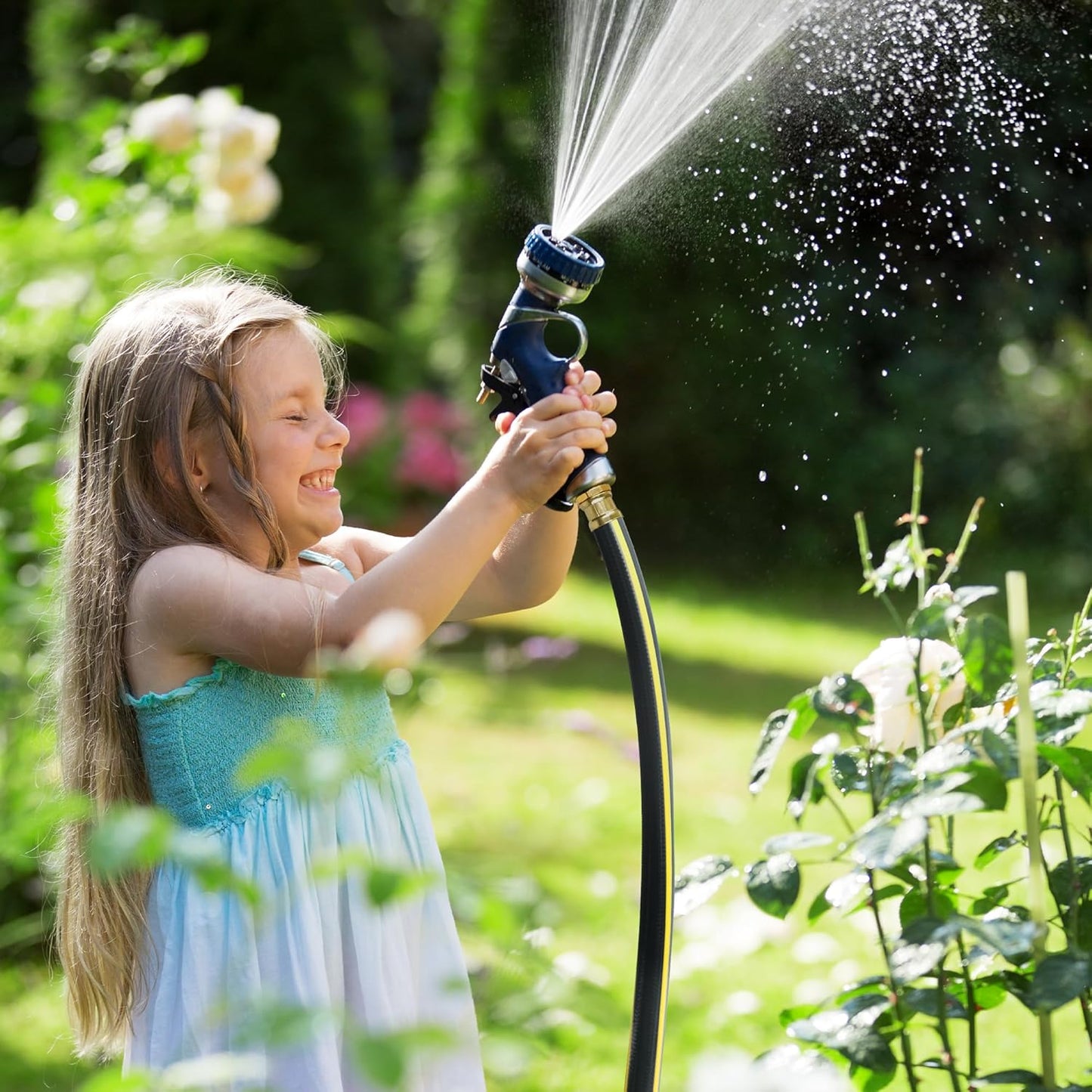 Solution4Patio Short Leader Green Garden Hose 3/4 in. x 12 ft. -Kink Free, Leakproof, Brass Aluminum Male/Female Fittings -Heavy Duty Durable Flexible Lightweight Water Pipe for Household & Commercial