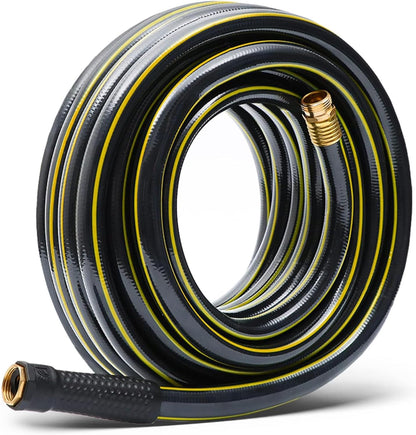 Solution4Patio Short Leader Green Garden Hose 3/4 in. x 12 ft. -Kink Free, Leakproof, Brass Aluminum Male/Female Fittings -Heavy Duty Durable Flexible Lightweight Water Pipe for Household & Commercial