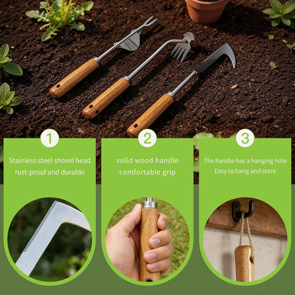 Hand Hoe, Mini Weeder Hoes for Gardening Digging Tool Two Head Hoe Manual Weeders Digging Tools Double Hoe Cultivator for Yard and Garden