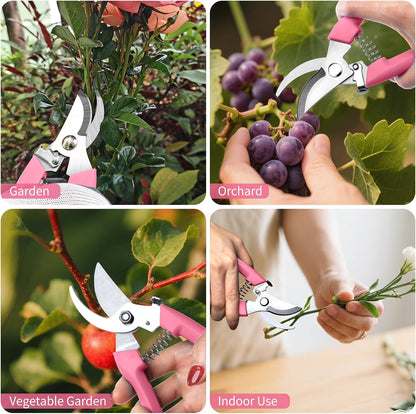 Flower Scissors, Premium Flower Cutter, Pruning Shears for Gardening-Pink