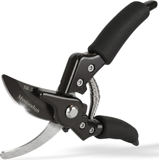 Garden Pruning Shears with Sharp SK5 Blade, Bypass Pruner with 5/8-Inch Cut Capacity, Plant Clippers for Roses, Shrubs & Small Branches
