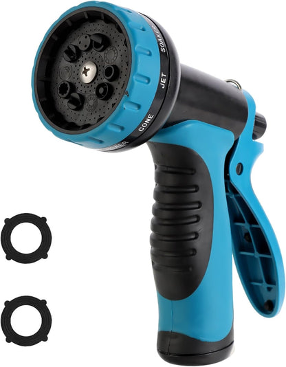 Garden Water Hose Nozzle ABS Water Spray Nozzle with 10 Spray Modes Suitable for Watering Plants, Iawns and Gardens, Car Washing, Cleaning, Showering Pets and Outdoor Fun, Black