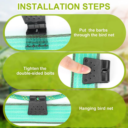 250 Pcs Bird Netting Mounting Clips Butterfly Shape Reusable Plastic Black Fabric Net Fixing Clips for Garden Anti, Make Installing Bird Netting Easy and Fast