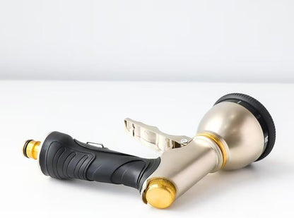 Graden Hose Nozzle,Heavy Duty Metal Garden Hose Spray Nozzle,100% Full Brass Nozzle High Pressure Water Hose Nozzles with Adjustable Spray Patterns for Watering Plants, Car Washing, and Pet Showering