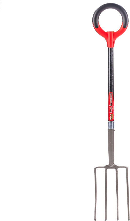 25311 Pro-Lite Ergonomic Carbon Steel Digging Fork, Red