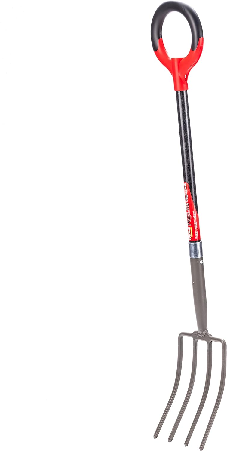 25311 Pro-Lite Ergonomic Carbon Steel Digging Fork, Red