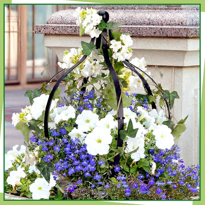2 Set Metal Garden Obelisk Trellis for Climbing Plants, Crown
