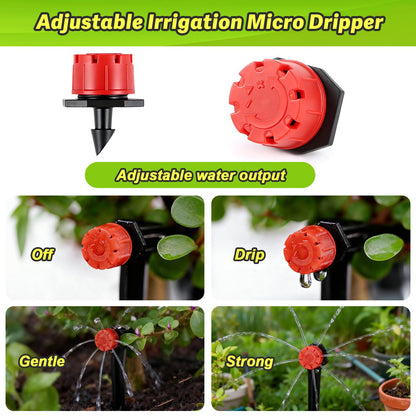 230 Pcs 1/4 Inch Drip Irrigation Fittings Kit, 1/4" Dripline Complete Barbed Connectors- Nozzles, Micro Drips, Nozzle Tees, Single Barbs, Couplers, Tees, Valves, Elbows, Plugs, Crosses, Stakes