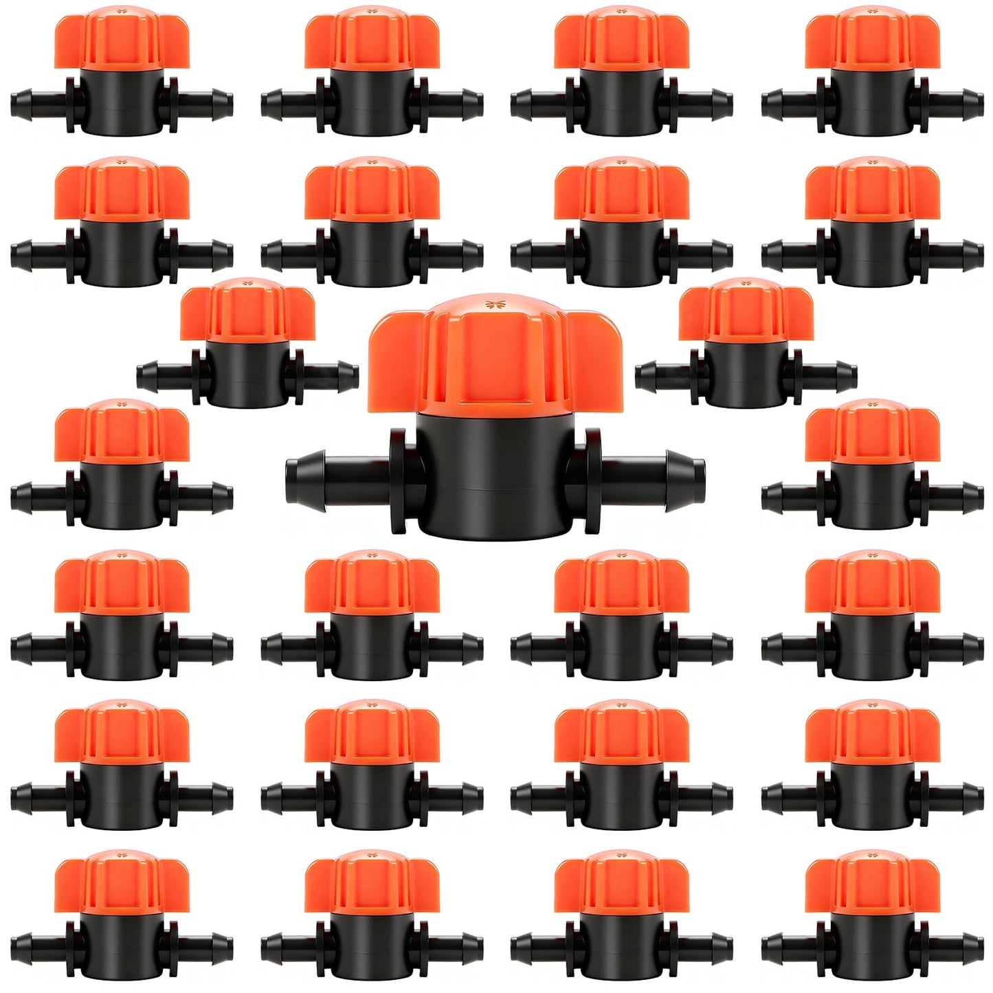 230 Pcs 1/4 Inch Drip Irrigation Fittings Kit, 1/4" Dripline Complete Barbed Connectors- Nozzles, Micro Drips, Nozzle Tees, Single Barbs, Couplers, Tees, Valves, Elbows, Plugs, Crosses, Stakes