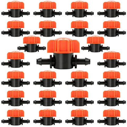 230 Pcs 1/4 Inch Drip Irrigation Fittings Kit, 1/4" Dripline Complete Barbed Connectors- Nozzles, Micro Drips, Nozzle Tees, Single Barbs, Couplers, Tees, Valves, Elbows, Plugs, Crosses, Stakes