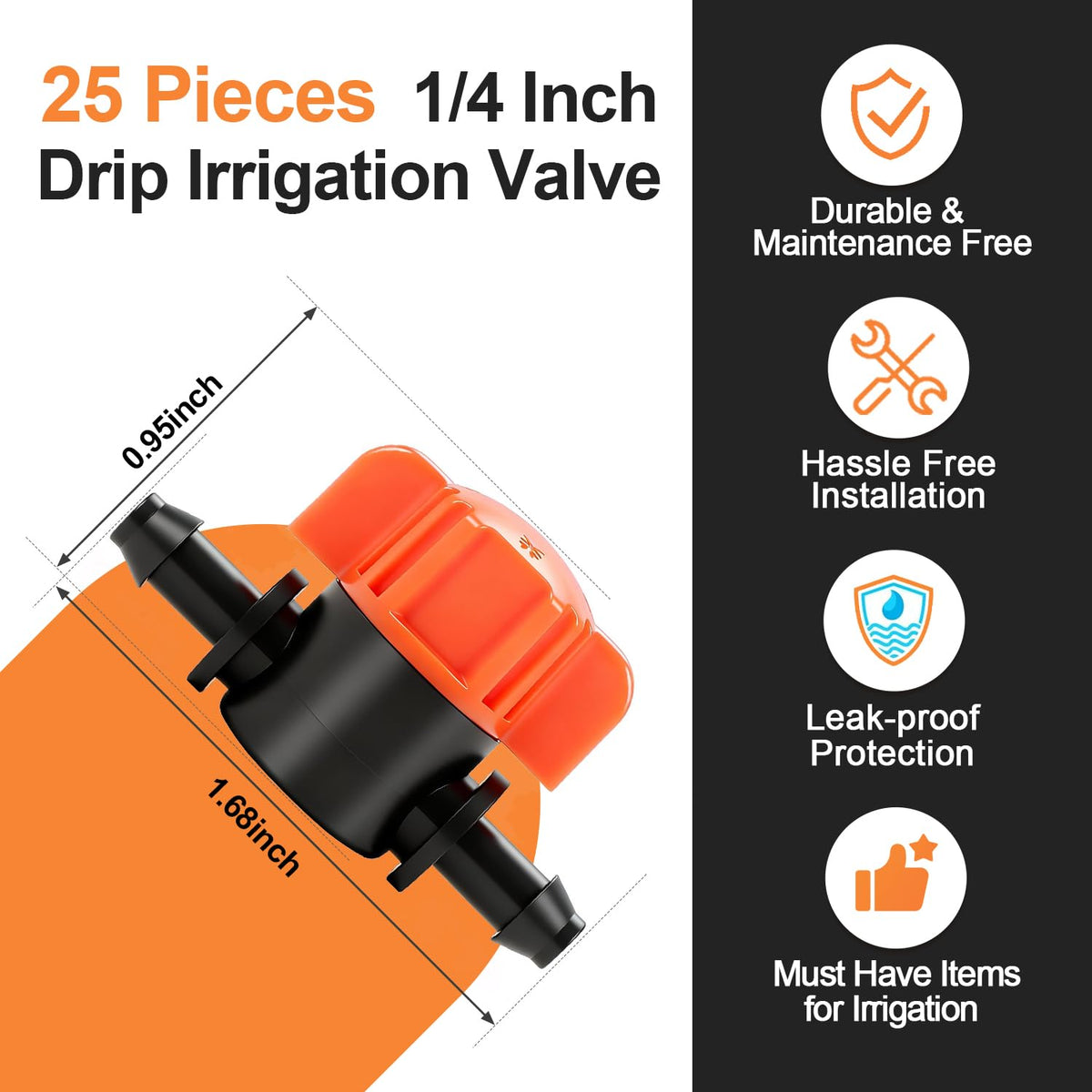230 Pcs 1/4 Inch Drip Irrigation Fittings Kit, 1/4" Dripline Complete Barbed Connectors- Nozzles, Micro Drips, Nozzle Tees, Single Barbs, Couplers, Tees, Valves, Elbows, Plugs, Crosses, Stakes