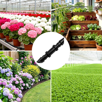 230 Pcs 1/4 Inch Drip Irrigation Fittings Kit, 1/4" Dripline Complete Barbed Connectors- Nozzles, Micro Drips, Nozzle Tees, Single Barbs, Couplers, Tees, Valves, Elbows, Plugs, Crosses, Stakes