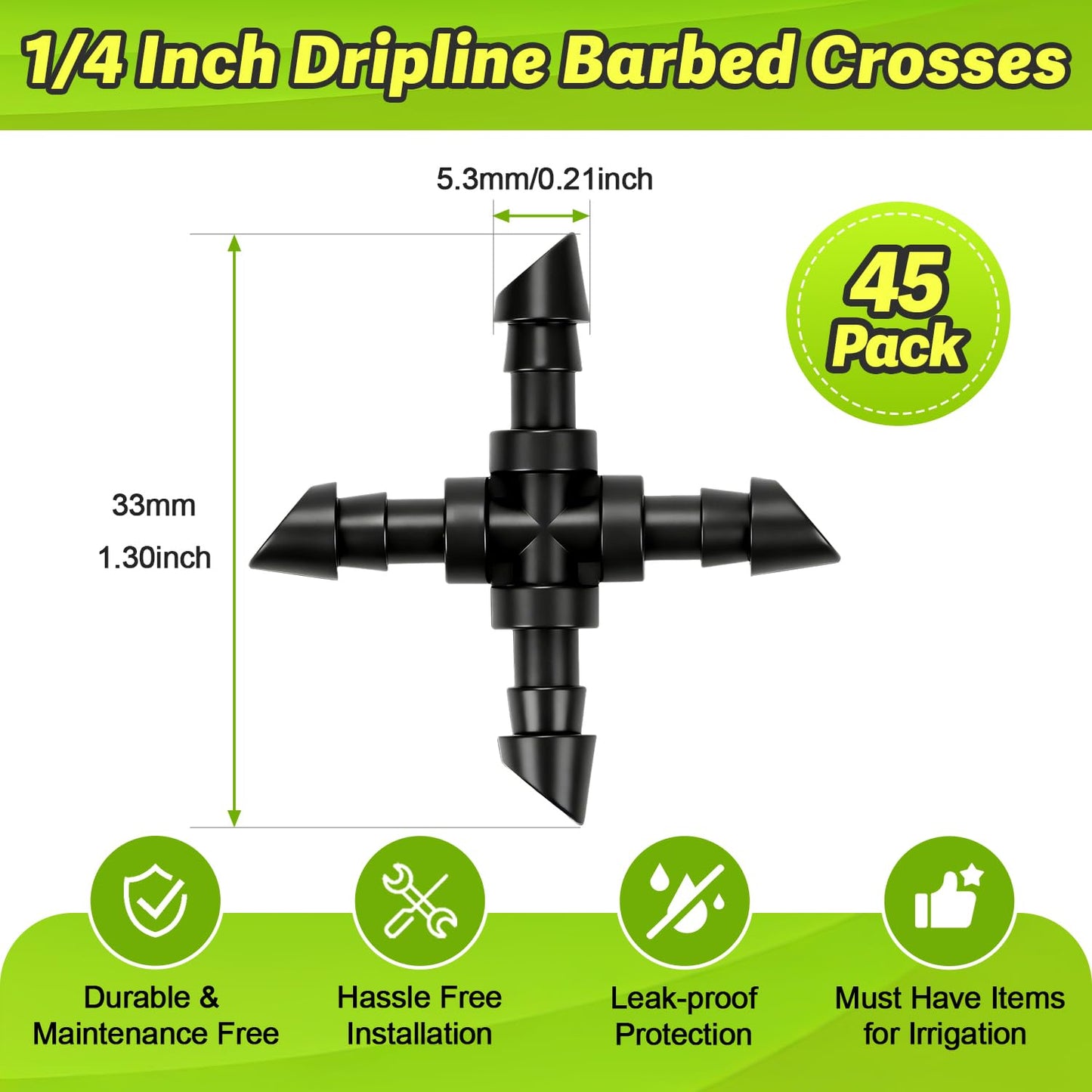 230 Pcs 1/4 Inch Drip Irrigation Fittings Kit, 1/4" Dripline Complete Barbed Connectors- Nozzles, Micro Drips, Nozzle Tees, Single Barbs, Couplers, Tees, Valves, Elbows, Plugs, Crosses, Stakes