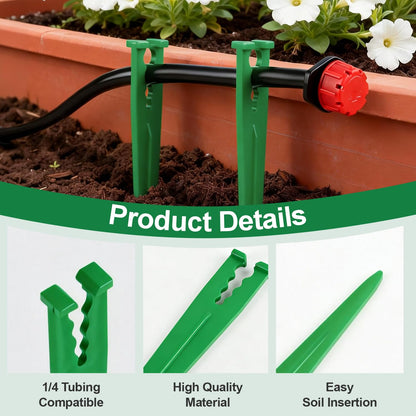 230 Pcs 1/4 Inch Drip Irrigation Fittings Kit, 1/4" Dripline Complete Barbed Connectors- Nozzles, Micro Drips, Nozzle Tees, Single Barbs, Couplers, Tees, Valves, Elbows, Plugs, Crosses, Stakes