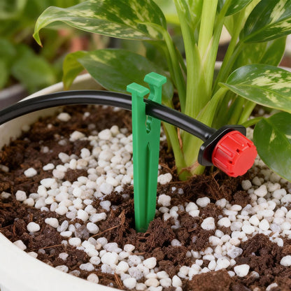 230 Pcs 1/4 Inch Drip Irrigation Fittings Kit, 1/4" Dripline Complete Barbed Connectors- Nozzles, Micro Drips, Nozzle Tees, Single Barbs, Couplers, Tees, Valves, Elbows, Plugs, Crosses, Stakes