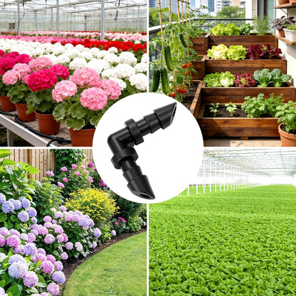 230 Pcs 1/4 Inch Drip Irrigation Fittings Kit, 1/4" Dripline Complete Barbed Connectors- Nozzles, Micro Drips, Nozzle Tees, Single Barbs, Couplers, Tees, Valves, Elbows, Plugs, Crosses, Stakes
