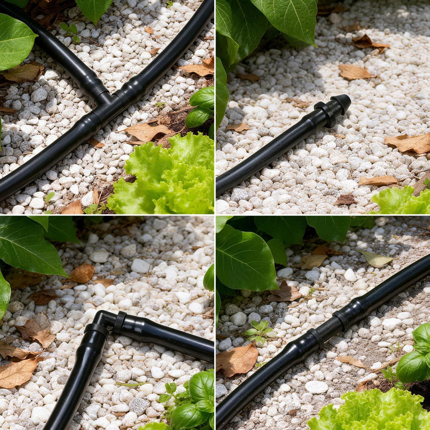 230 Pcs 1/4 Inch Drip Irrigation Fittings Kit, 1/4" Dripline Complete Barbed Connectors- Nozzles, Micro Drips, Nozzle Tees, Single Barbs, Couplers, Tees, Valves, Elbows, Plugs, Crosses, Stakes