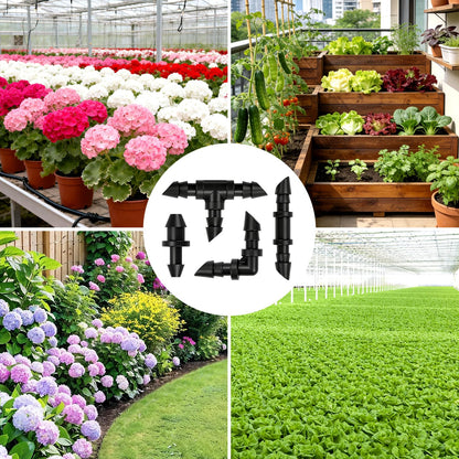 230 Pcs 1/4 Inch Drip Irrigation Fittings Kit, 1/4" Dripline Complete Barbed Connectors- Nozzles, Micro Drips, Nozzle Tees, Single Barbs, Couplers, Tees, Valves, Elbows, Plugs, Crosses, Stakes