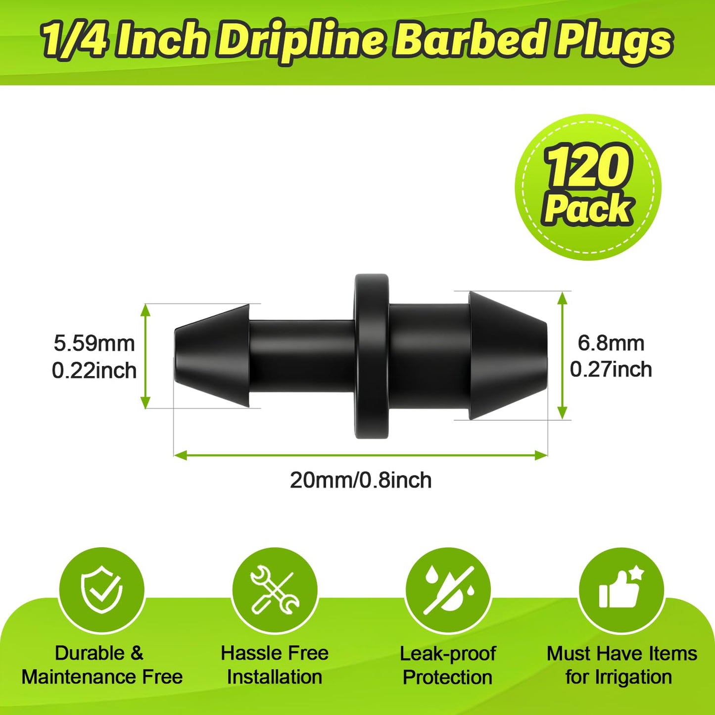 230 Pcs 1/4 Inch Drip Irrigation Fittings Kit, 1/4" Dripline Complete Barbed Connectors- Nozzles, Micro Drips, Nozzle Tees, Single Barbs, Couplers, Tees, Valves, Elbows, Plugs, Crosses, Stakes