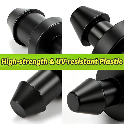 230 Pcs 1/4 Inch Drip Irrigation Fittings Kit, 1/4" Dripline Complete Barbed Connectors- Nozzles, Micro Drips, Nozzle Tees, Single Barbs, Couplers, Tees, Valves, Elbows, Plugs, Crosses, Stakes