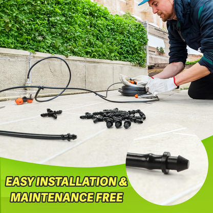 230 Pcs 1/4 Inch Drip Irrigation Fittings Kit, 1/4" Dripline Complete Barbed Connectors- Nozzles, Micro Drips, Nozzle Tees, Single Barbs, Couplers, Tees, Valves, Elbows, Plugs, Crosses, Stakes