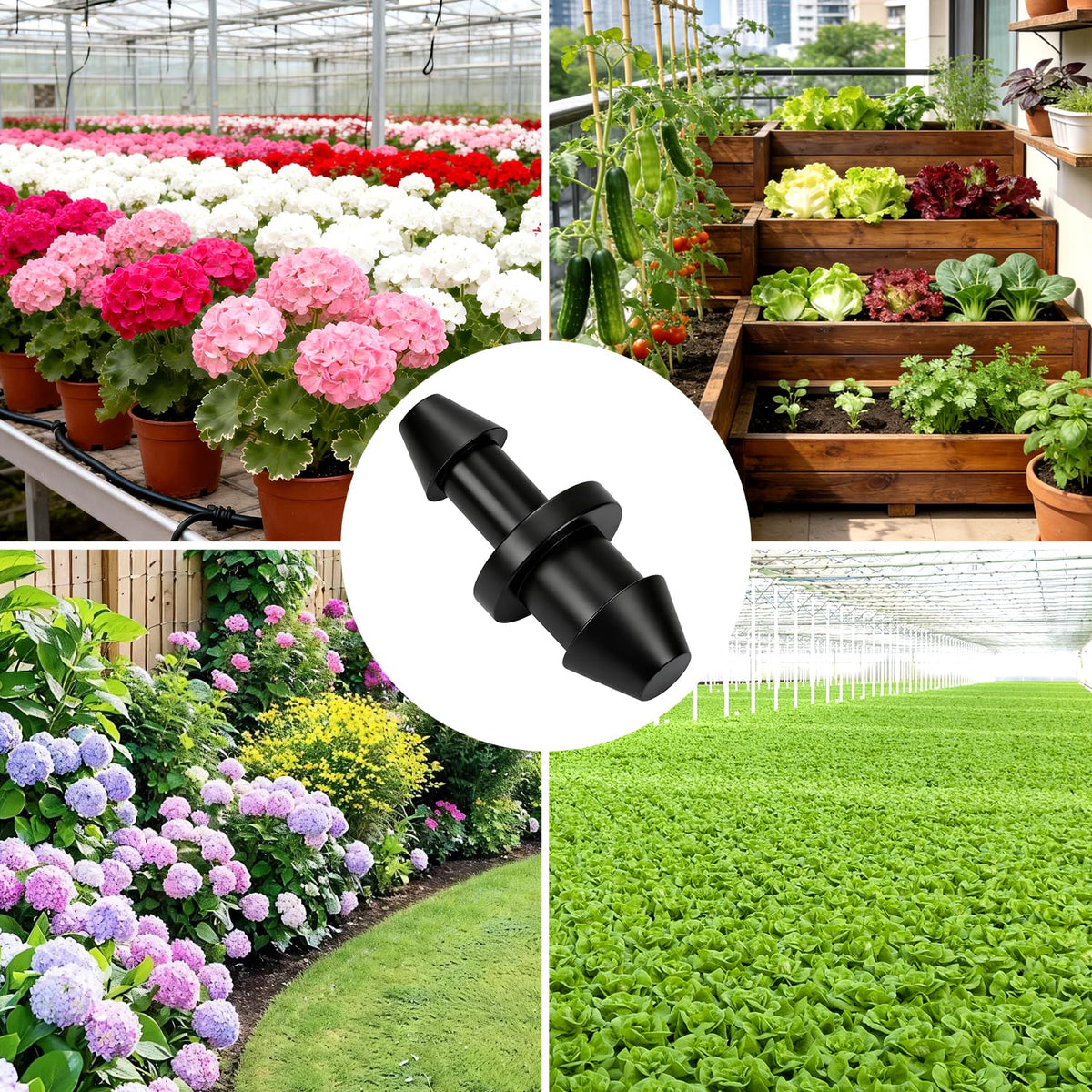 230 Pcs 1/4 Inch Drip Irrigation Fittings Kit, 1/4" Dripline Complete Barbed Connectors- Nozzles, Micro Drips, Nozzle Tees, Single Barbs, Couplers, Tees, Valves, Elbows, Plugs, Crosses, Stakes
