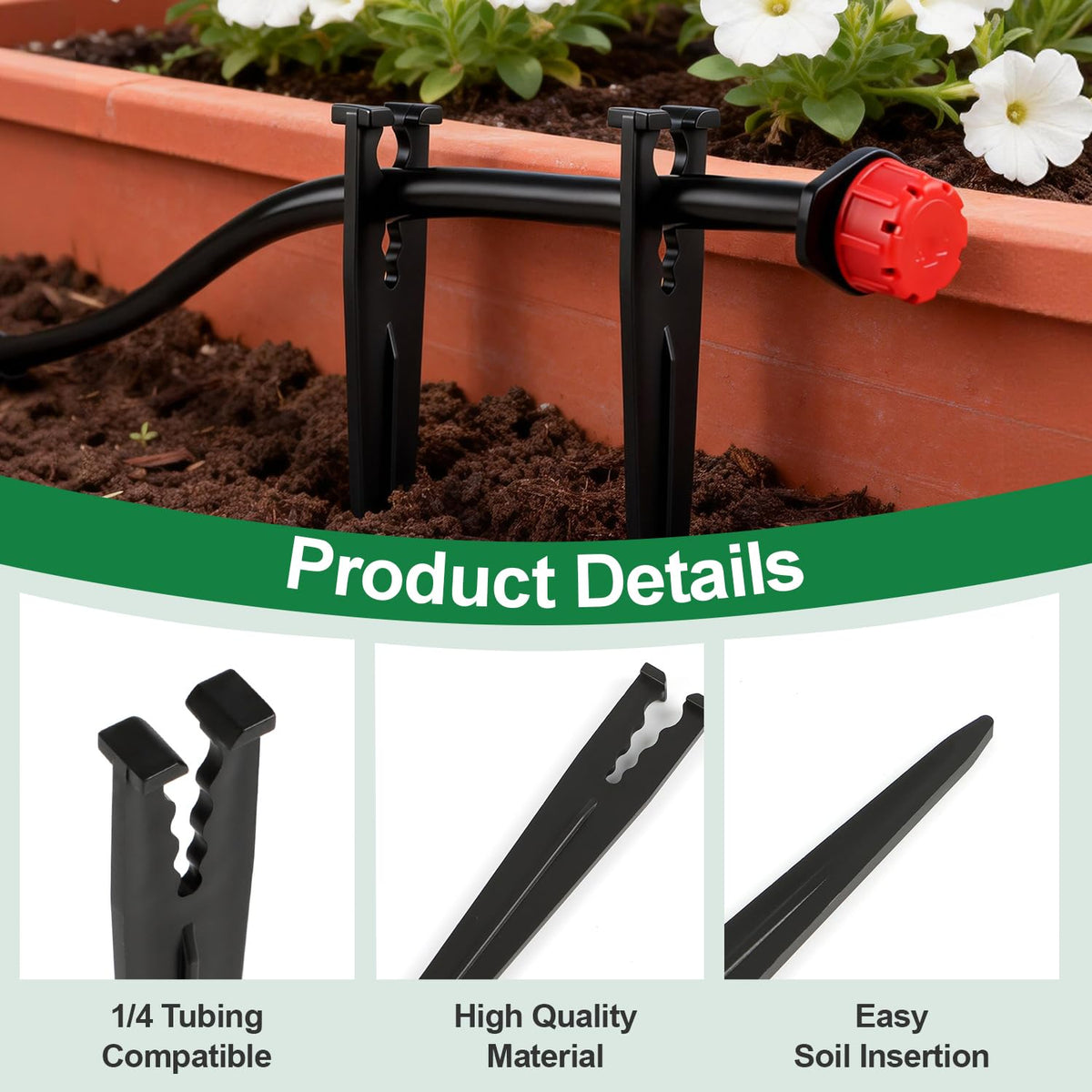 230 Pcs 1/4 Inch Drip Irrigation Fittings Kit, 1/4" Dripline Complete Barbed Connectors- Nozzles, Micro Drips, Nozzle Tees, Single Barbs, Couplers, Tees, Valves, Elbows, Plugs, Crosses, Stakes