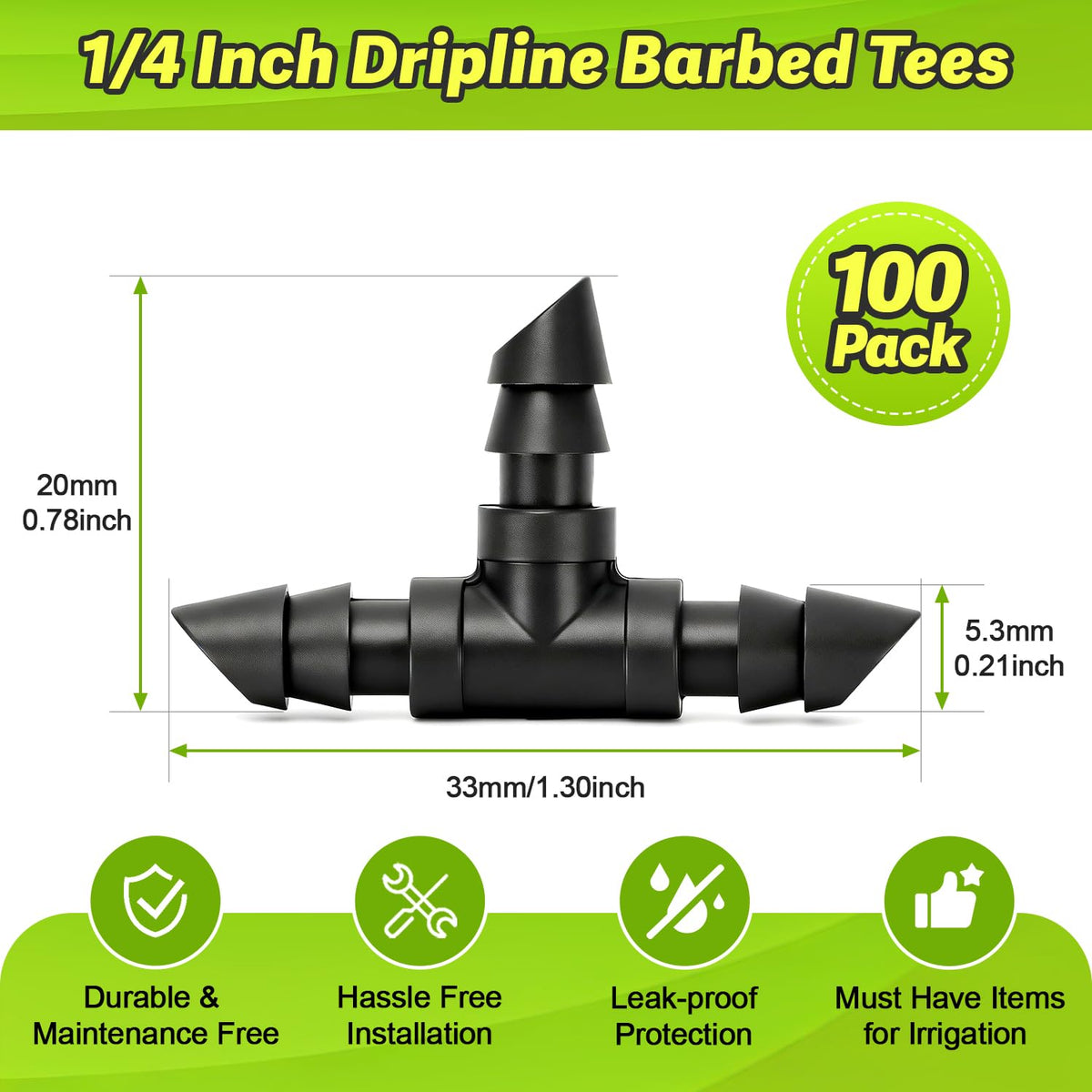230 Pcs 1/4 Inch Drip Irrigation Fittings Kit, 1/4" Dripline Complete Barbed Connectors- Nozzles, Micro Drips, Nozzle Tees, Single Barbs, Couplers, Tees, Valves, Elbows, Plugs, Crosses, Stakes