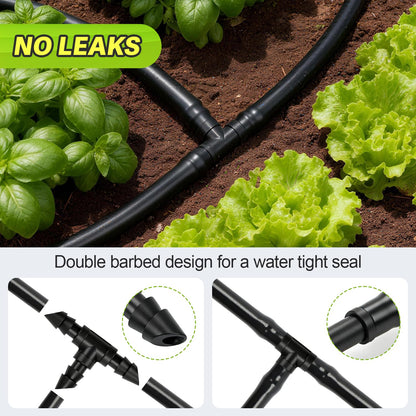 230 Pcs 1/4 Inch Drip Irrigation Fittings Kit, 1/4" Dripline Complete Barbed Connectors- Nozzles, Micro Drips, Nozzle Tees, Single Barbs, Couplers, Tees, Valves, Elbows, Plugs, Crosses, Stakes