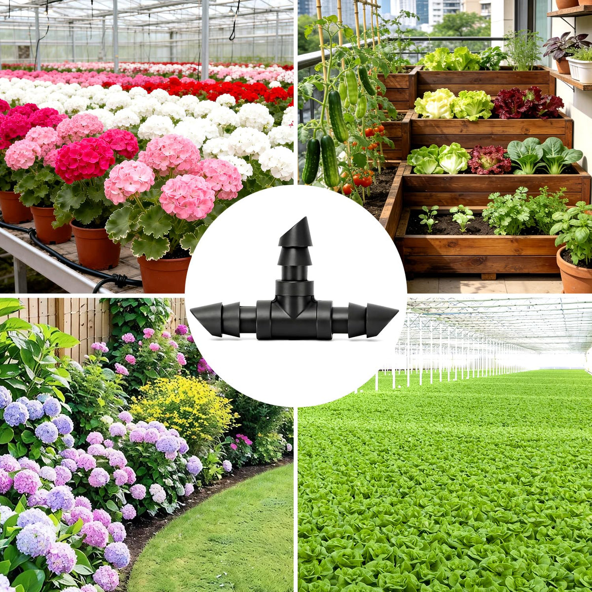 230 Pcs 1/4 Inch Drip Irrigation Fittings Kit, 1/4" Dripline Complete Barbed Connectors- Nozzles, Micro Drips, Nozzle Tees, Single Barbs, Couplers, Tees, Valves, Elbows, Plugs, Crosses, Stakes