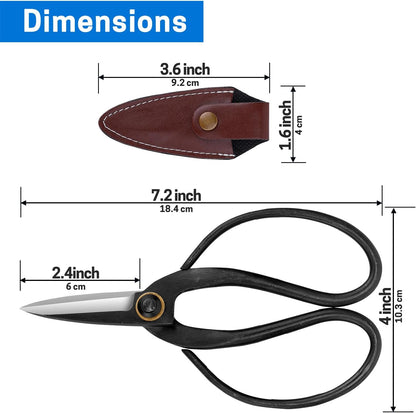 Japanese Bonsai Shears, Long Handle Gardening Scissors