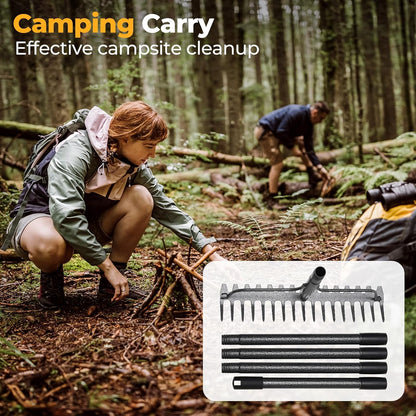Garden Rake, 17" Extra Wide Double-Sided Head, 63" Heavy Duty Lightweight Stainless Steel Leaf Rake for Leveling Lawn, Loosening Soil, Leaf Cleanup, Soil Prep, Landscaping, Spread Mulch Fast