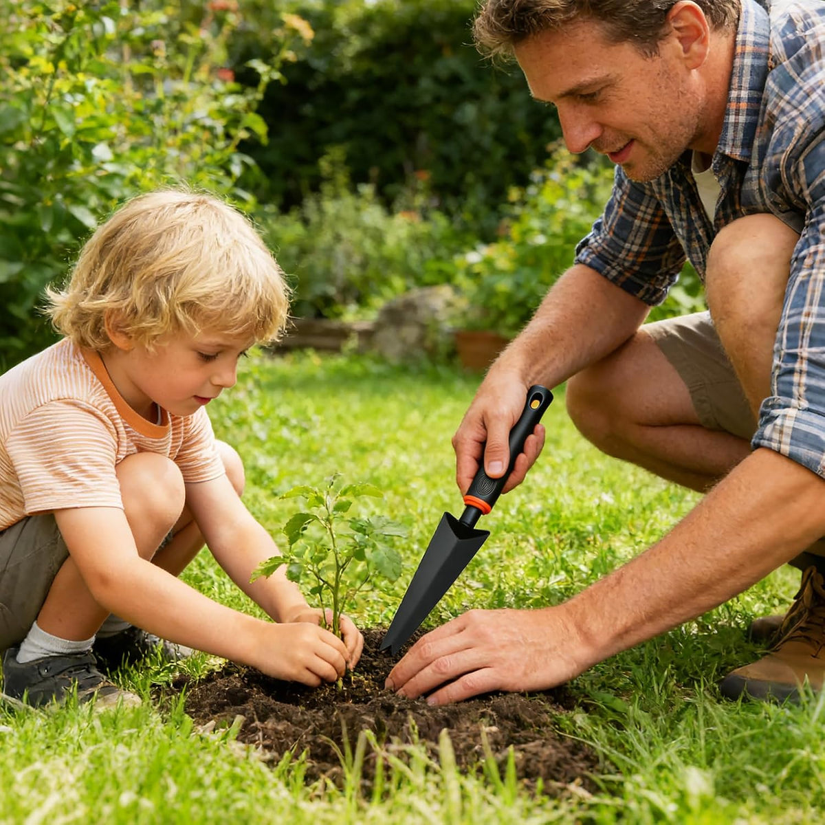 Hand Weed Puller Tool, Handy Forked Head Trowel Carbon Steel Shovel Weeder Puller Tool for Courtyards and Gardens