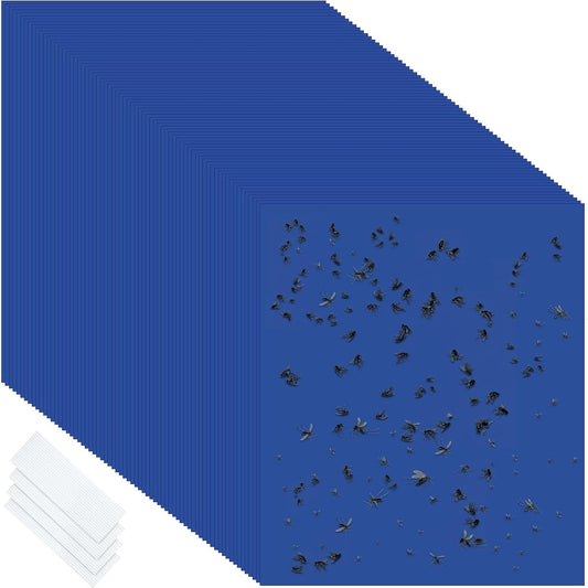 Qualirey 100 Pcs 6x8 Inch Blue Sticky Traps for Thrips