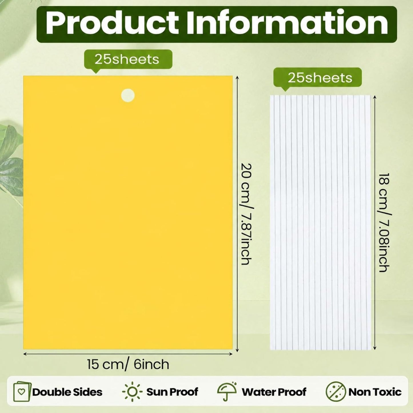 Qualirey 100 Pcs 6x8 Inch Blue Sticky Traps for Thrips