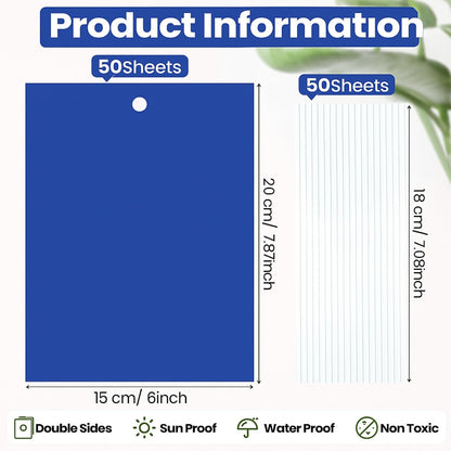 Qualirey 100 Pcs 6x8 Inch Blue Sticky Traps for Thrips