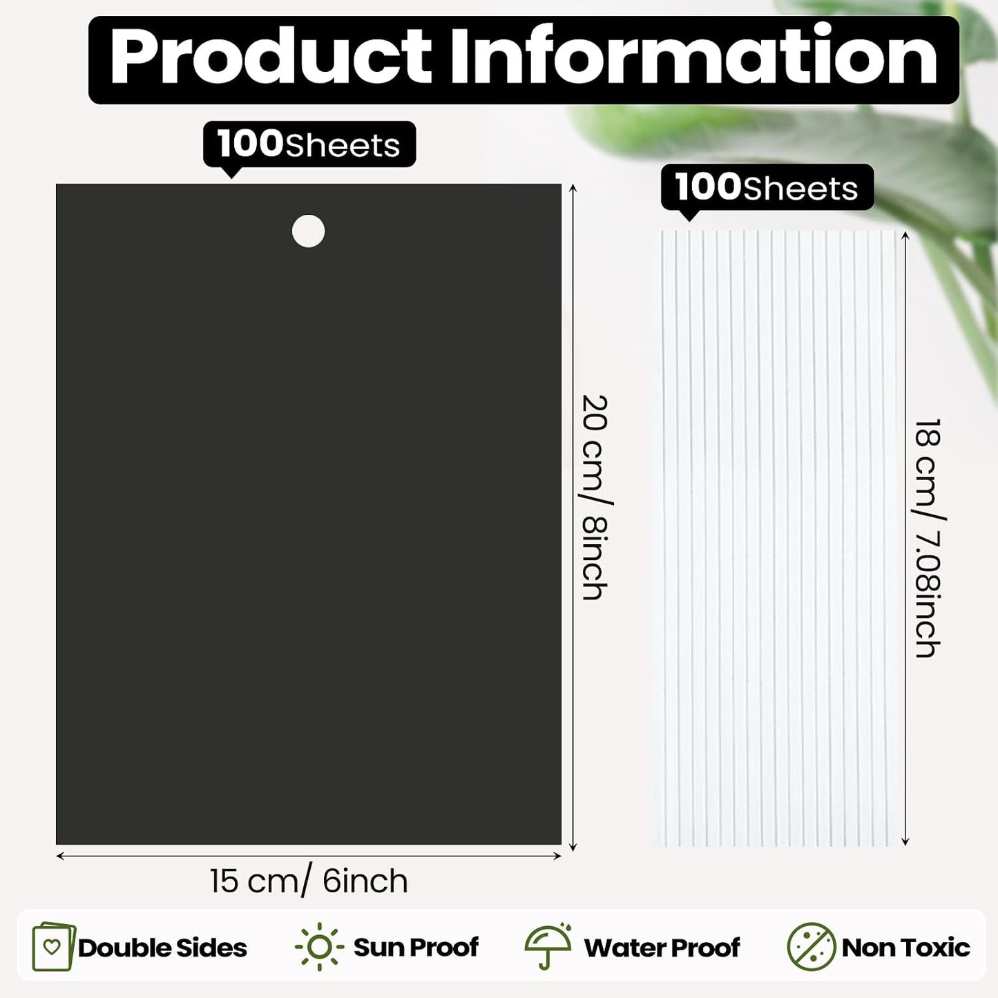 Qualirey 100 Pcs 6x8 Inch Blue Sticky Traps for Thrips