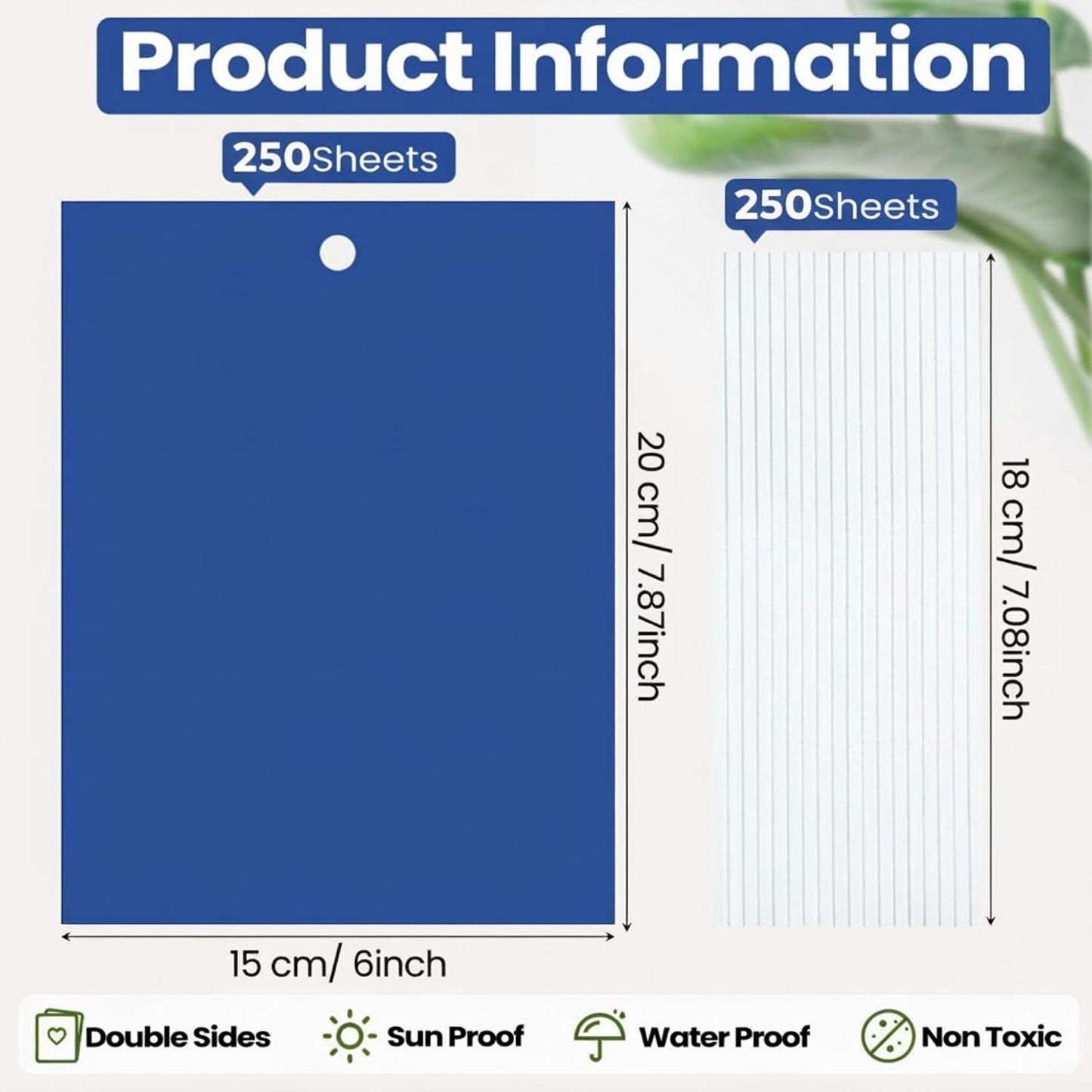 Qualirey 100 Pcs 6x8 Inch Blue Sticky Traps for Thrips